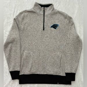 47 Brand Carolina Panthers gray fortune quarter-zip pullover jacket.